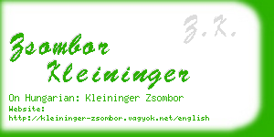 zsombor kleininger business card